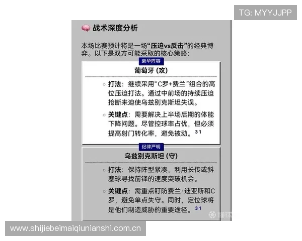2026年世界杯葡萄牙对阵乌兹别克斯坦比赛胜负预测分析与赛前展望